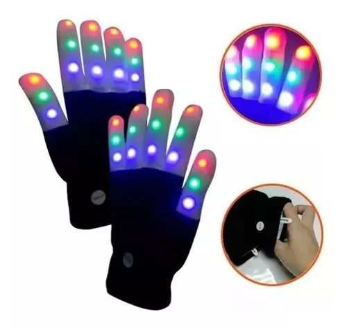 Guantes Con Luces Led 6 Tonalidades